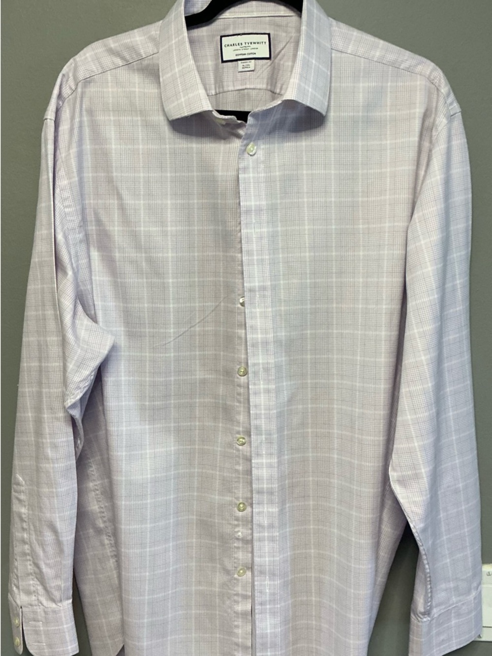 Charles Tyrwhitt Light Lavender Plaid Dress Shirt